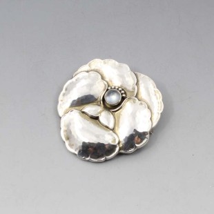 Georg Jensen moonstone silver brooch